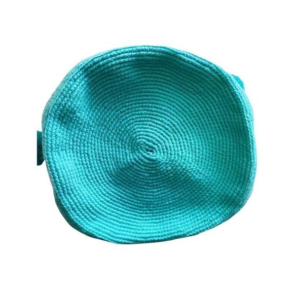 Handmade Wayuu Mochila Crochet Bag Aqua Turquoise - Picture 4 of 4